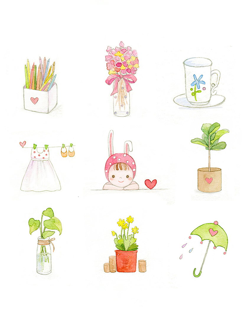 陪伴的小东西们贴纸（图ZMzE4NjYyMjIw） - 商业插画 - 站酷设计师雪熙snowie原创素材 - 站酷ZCOOL
