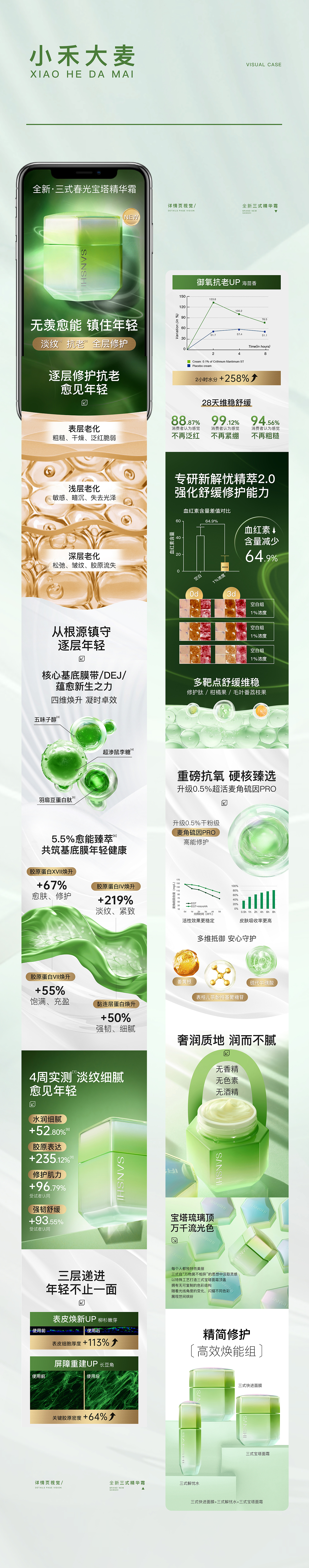 国货美妆：三式 | 产品拍摄+详情页设计（图ZMzE0ODY2NjMy） - 其他平面 - 站酷设计师小禾大麦原创素材 - 站酷ZCOOL