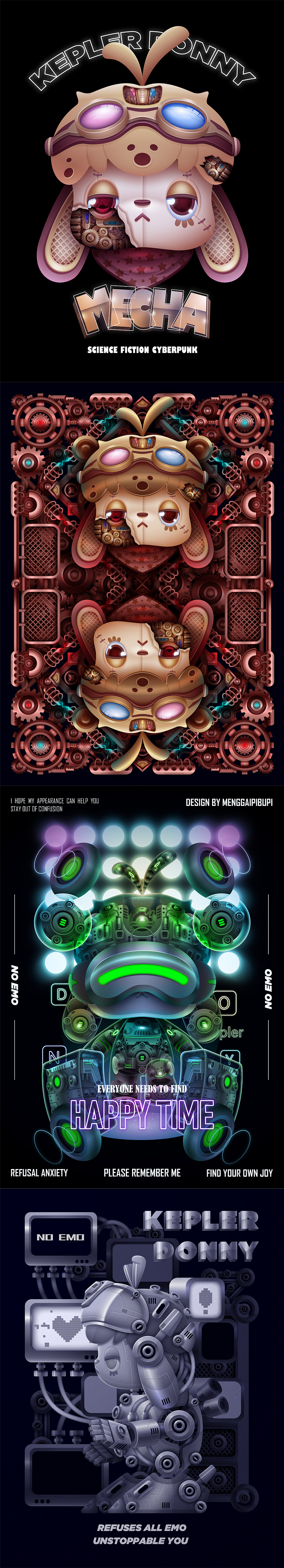 【KEPLER DONNY】小萝卜兔多尼仿三维IP插画