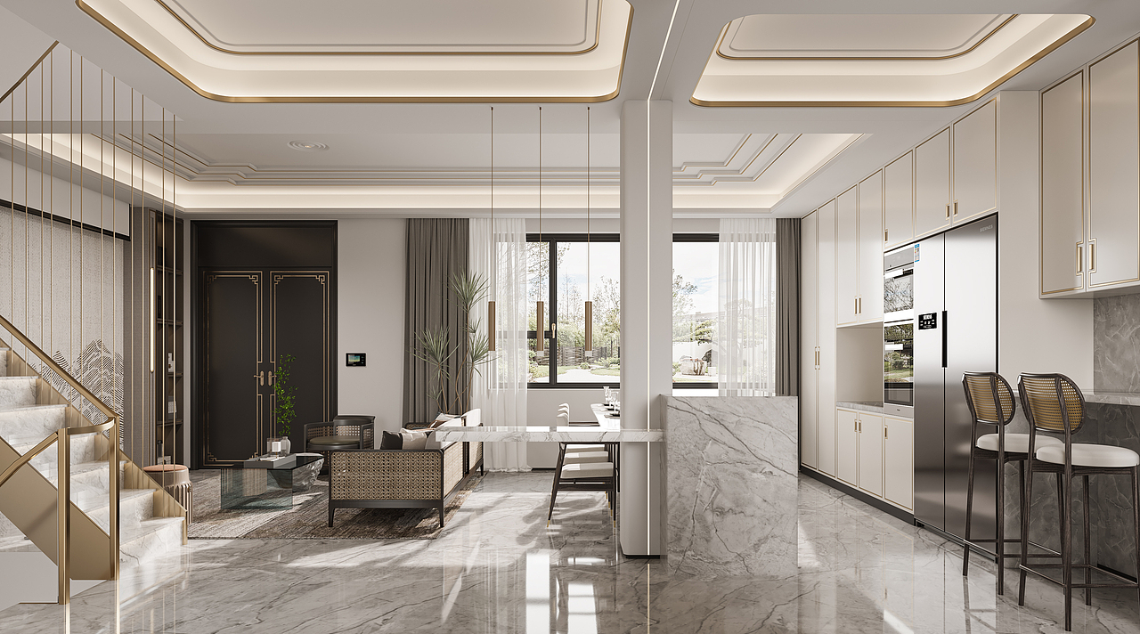 现代新中式（图ZMzY4ODE1NDg4） - 家装设计 - 站酷设计师吃熊的肉原创素材 - 站酷ZCOOL