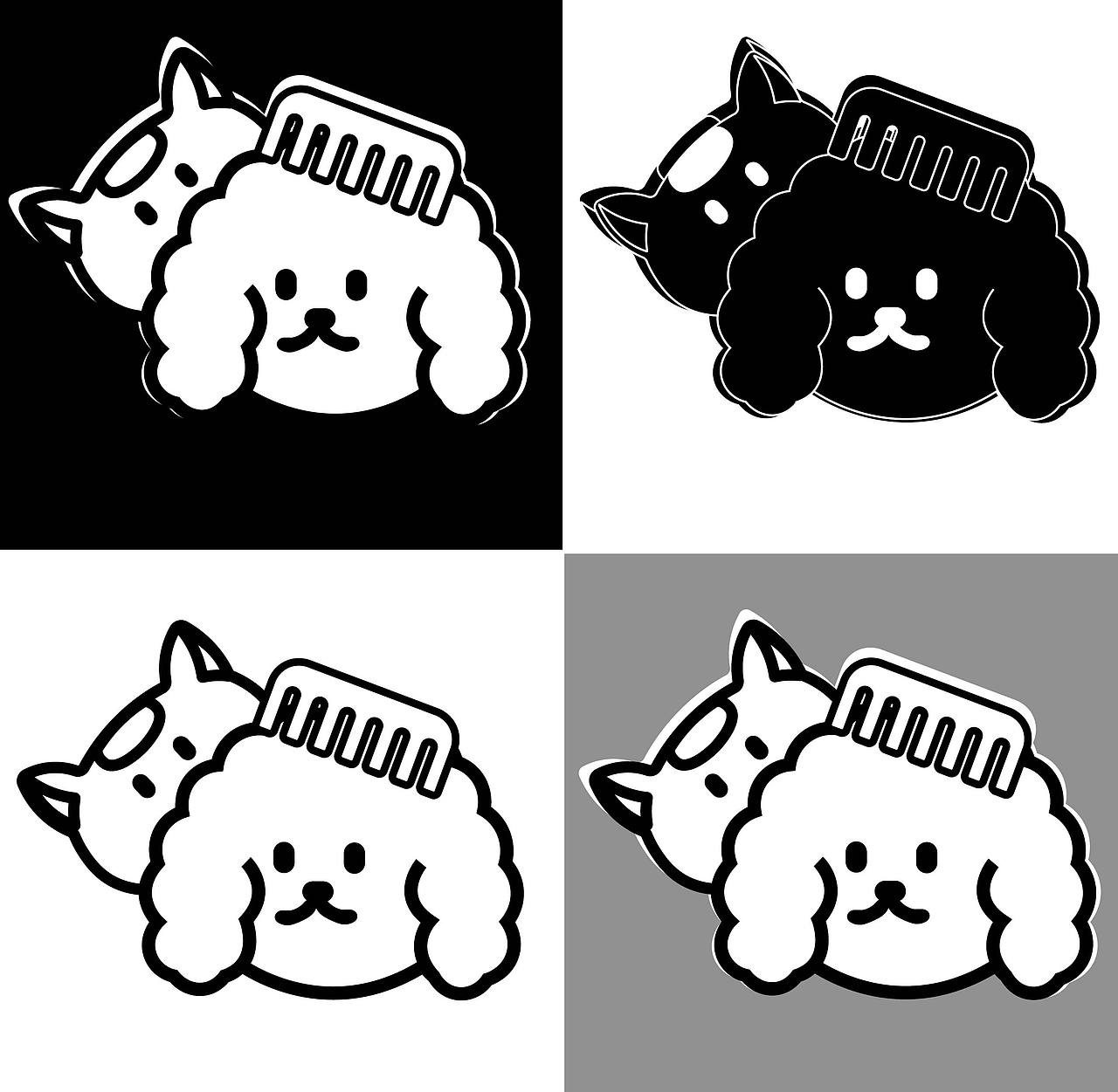 标志设计·《爱宠美发》具象标志设计