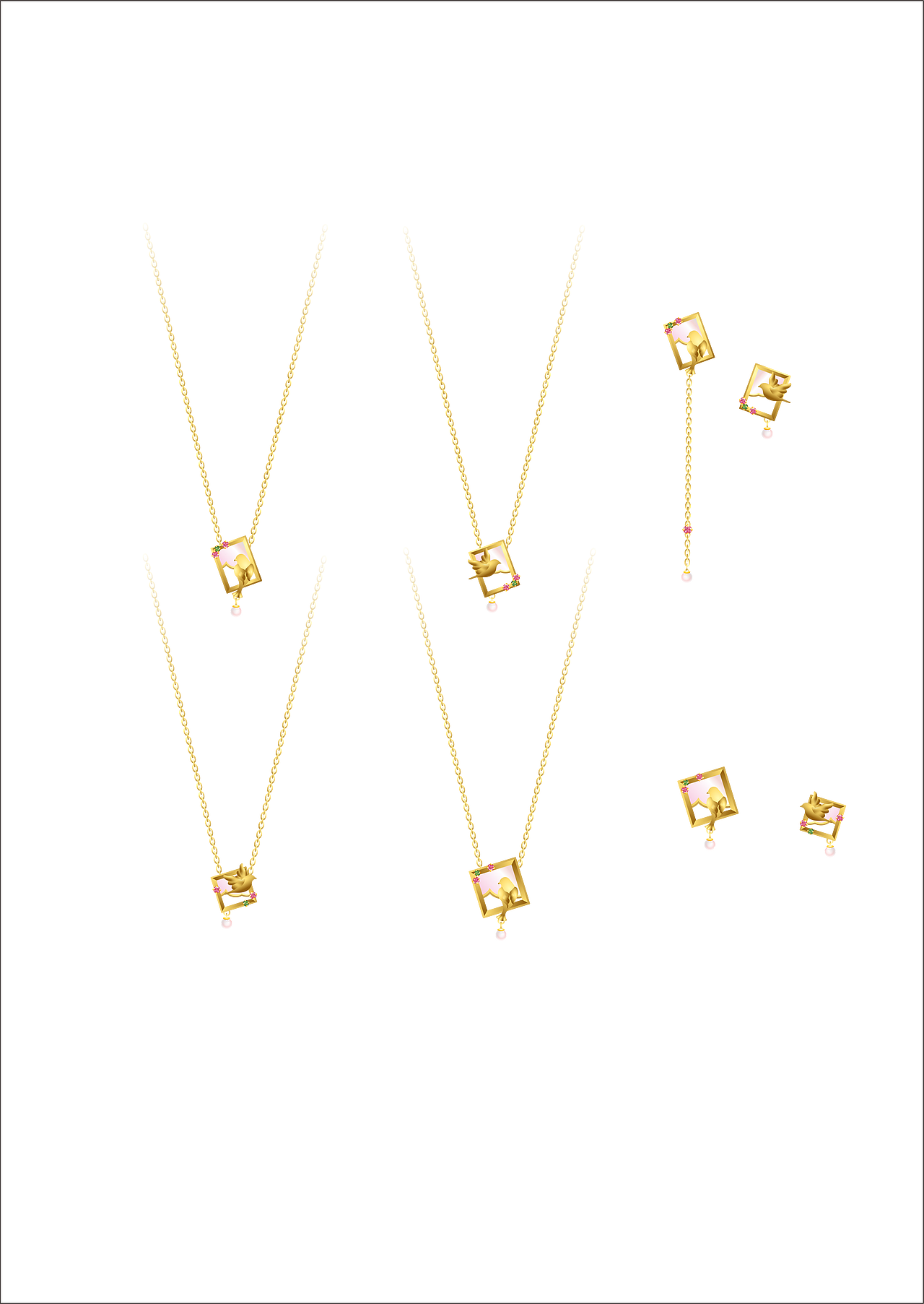 飞入油画里的知更鸟系列珠宝首饰设计