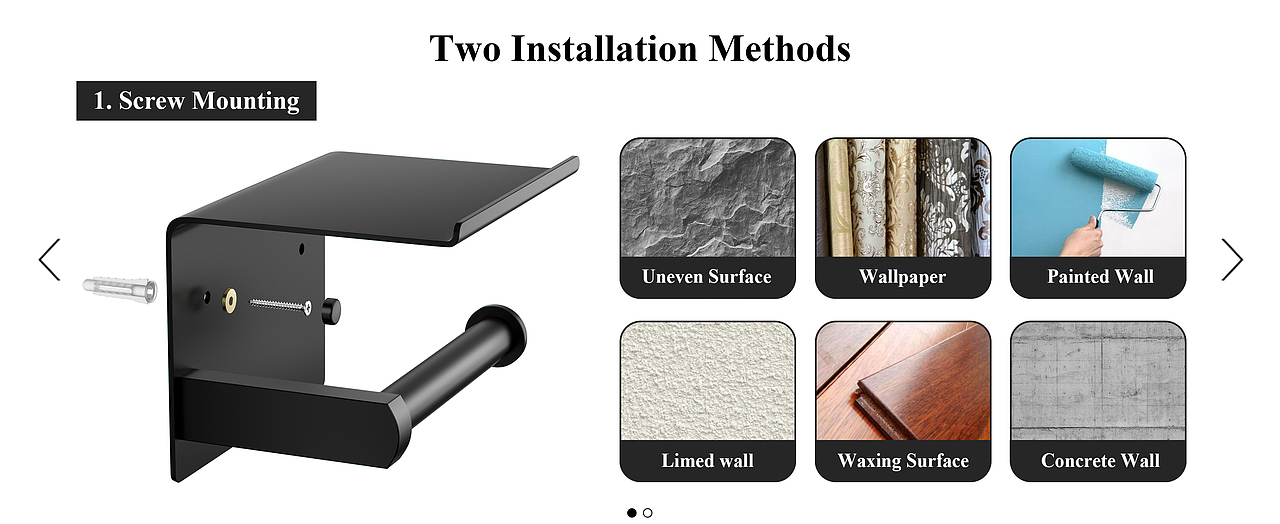 亚马逊吹风机架/纸巾架/沥水架 - 2024-Q2 - 产品渲染