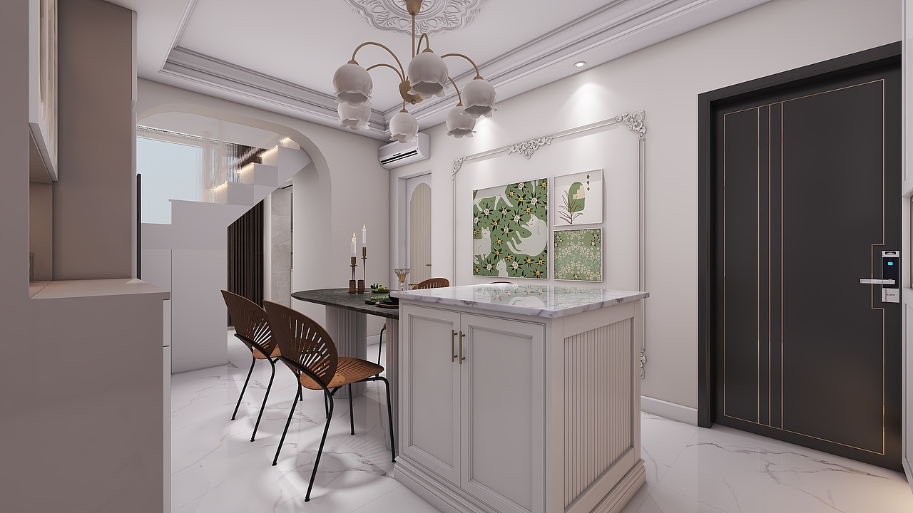 四川成都新鸿路119号院(150平方法式现代复式五居室)