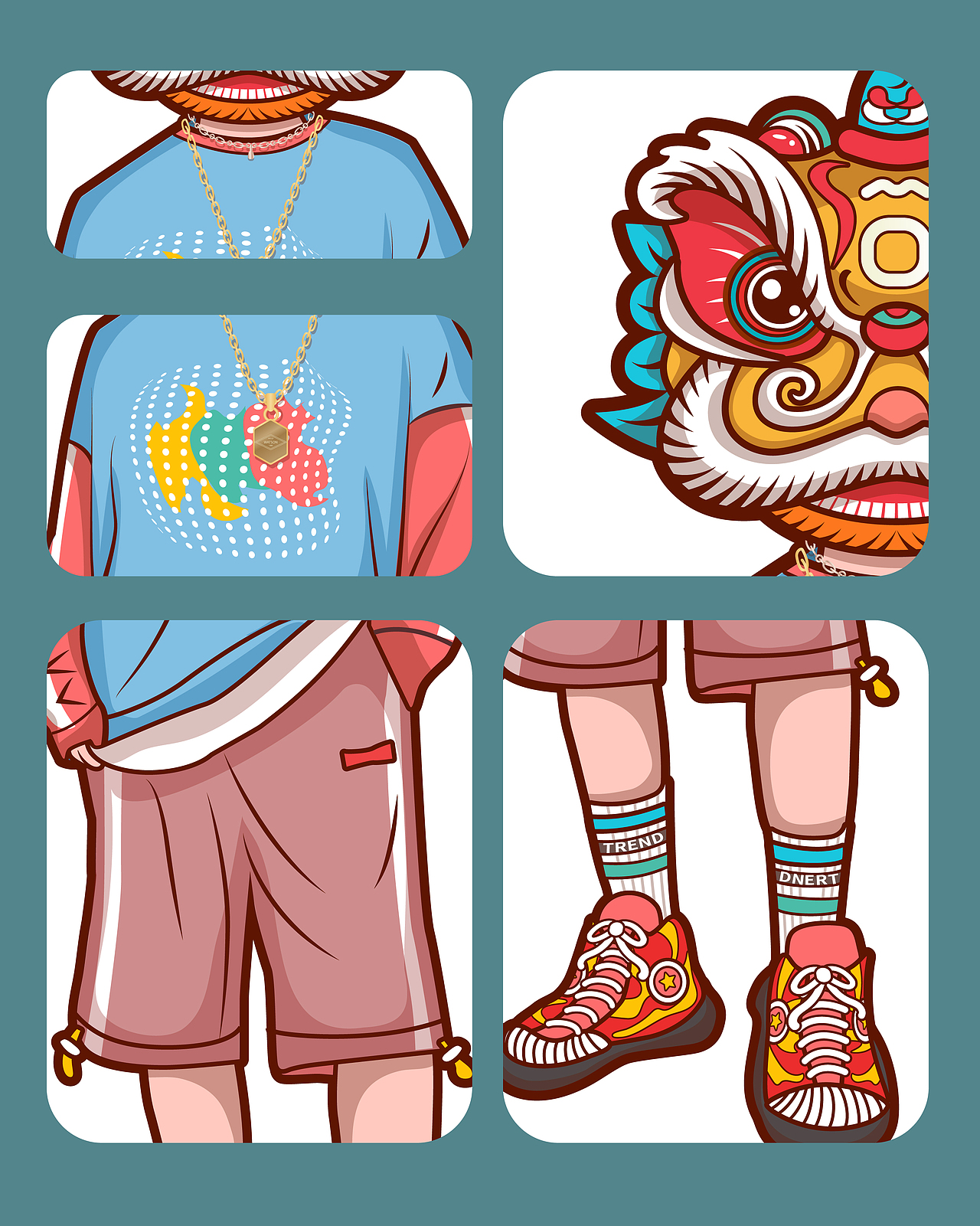 醒狮少年-国潮服饰ip人物形象设计