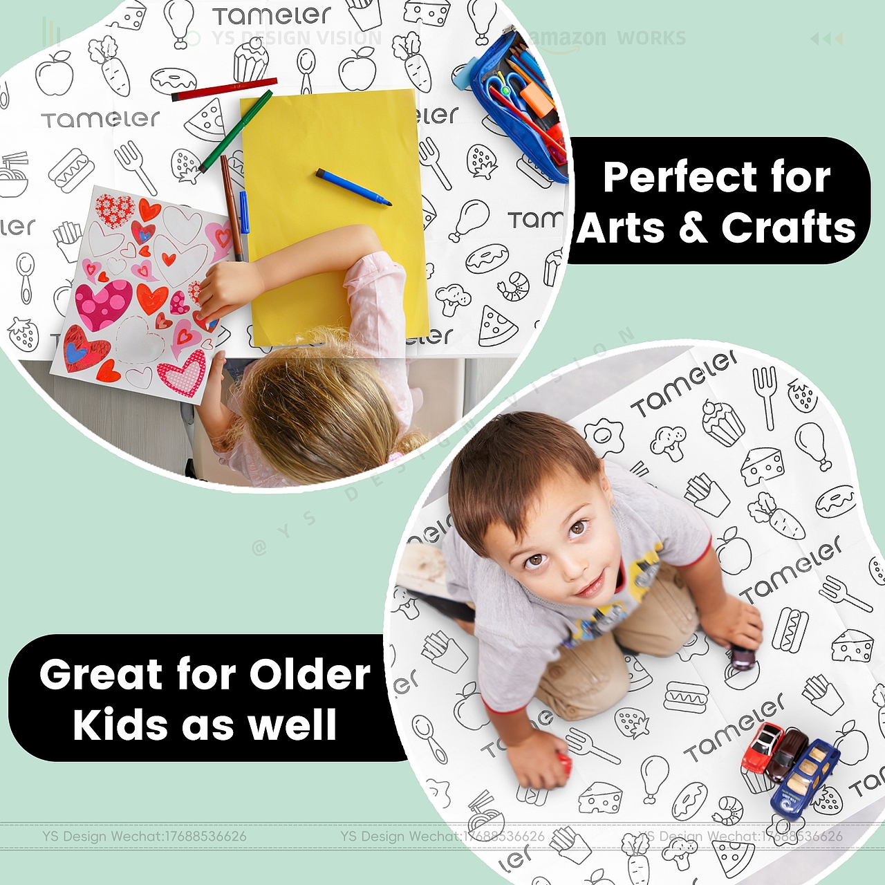 亚马逊高脚椅地垫主副图A+图片设计