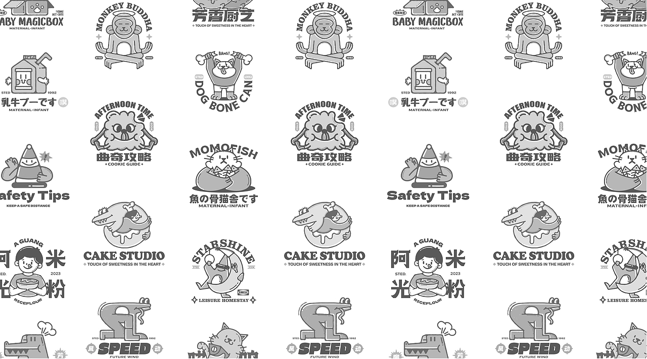 LOGO设计-Cartoon logo（图ZMzYzNDM4NTI4） - Logo - 站酷设计师言言荷原创素材 - 站酷ZCOOL