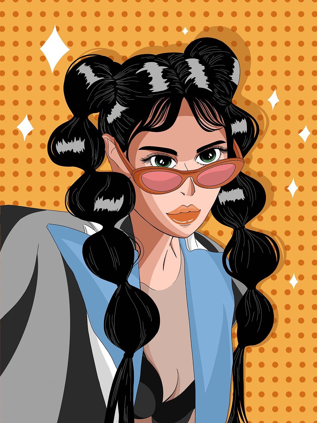 时尚女孩插画