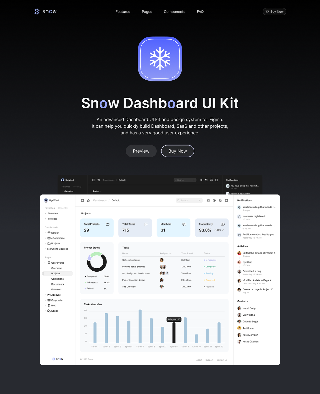 Snow后台系统官网设计
