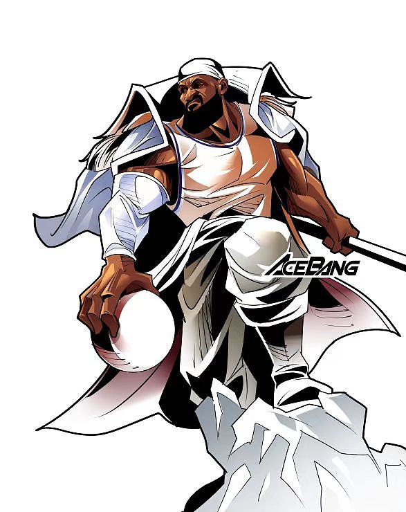 NBA湖人詹姆斯cos海贼王插画 历史得分第一人 体育篮球