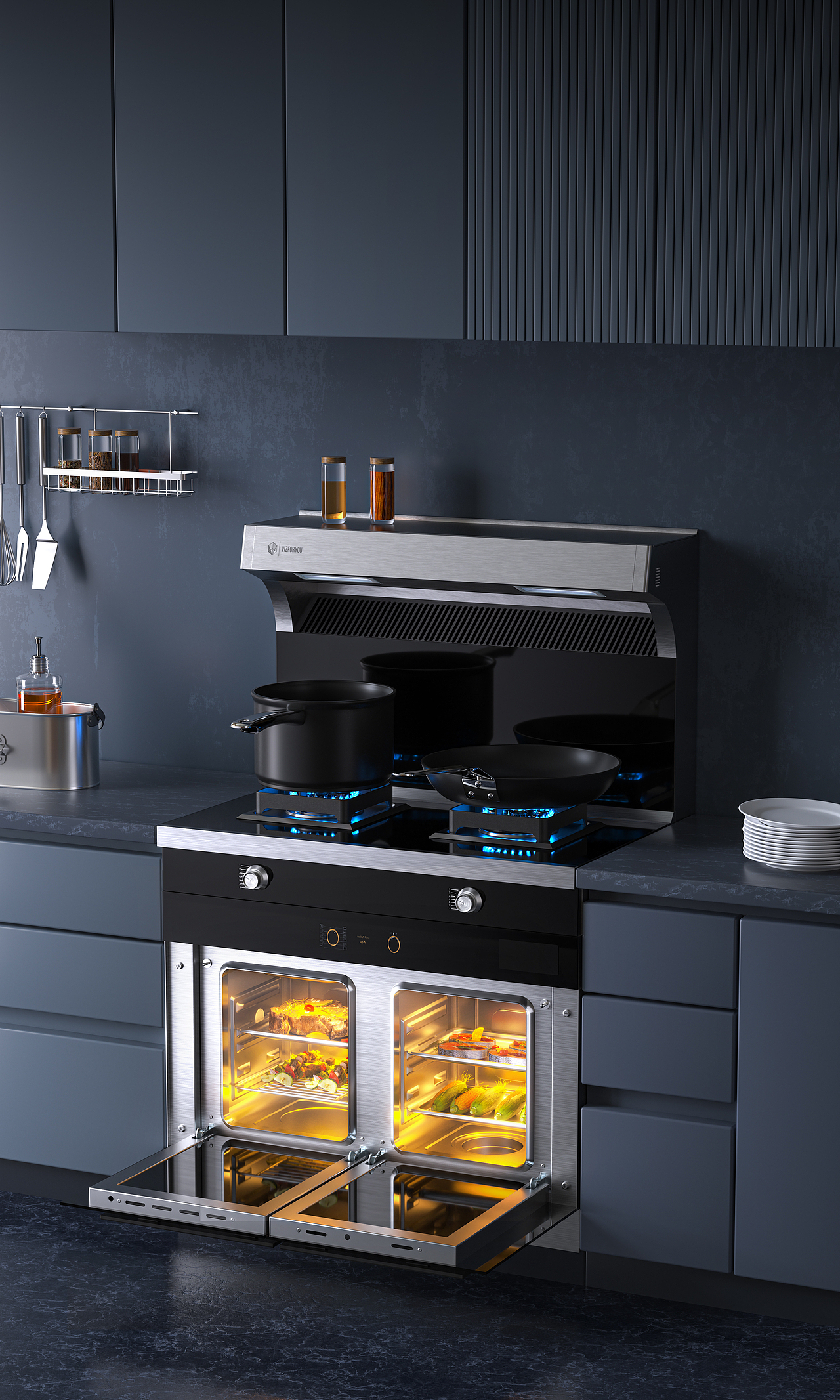 厨房场景产品建模渲染