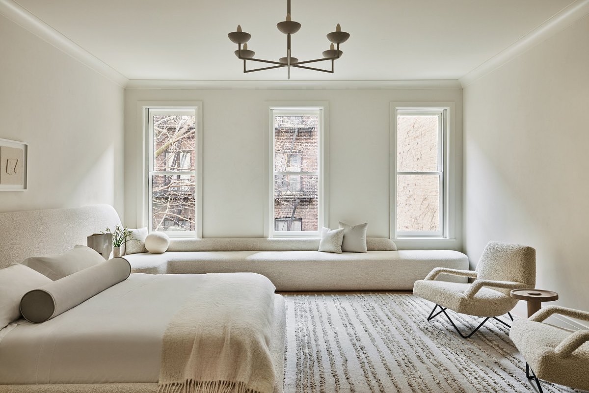 家装设计案例鉴赏——奶油色法式联排别墅装修设计