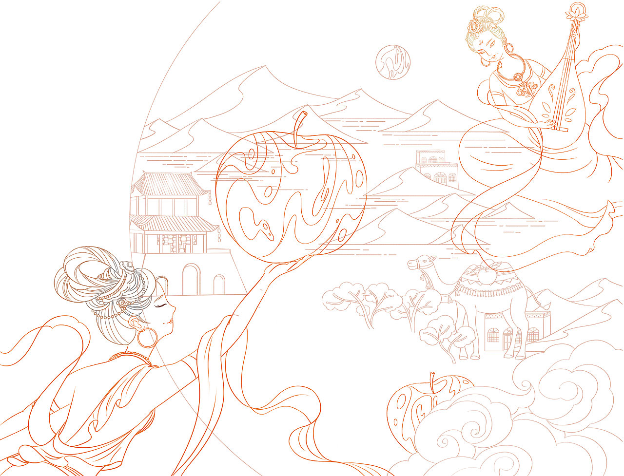 西北印象 苹果礼盒插画（图ZMzM2MjIyODI0） - 商业插画 - 站酷设计师韭菜盒he子原创素材 - 站酷ZCOOL