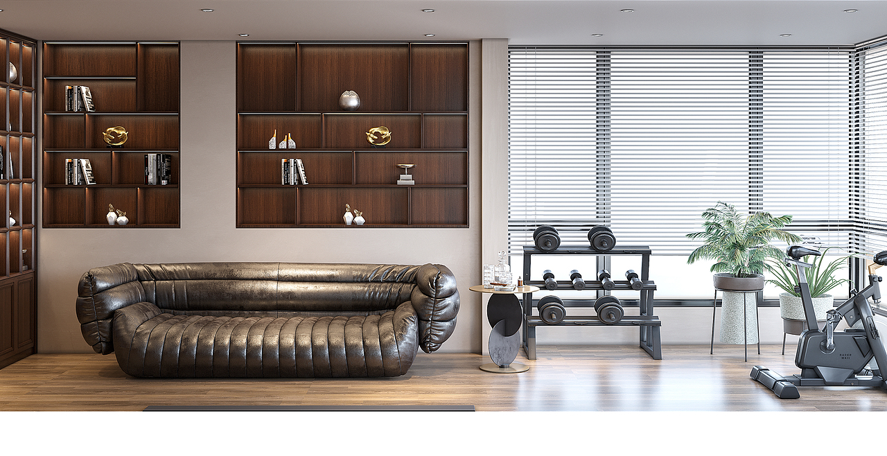 新中式的别墅健身室