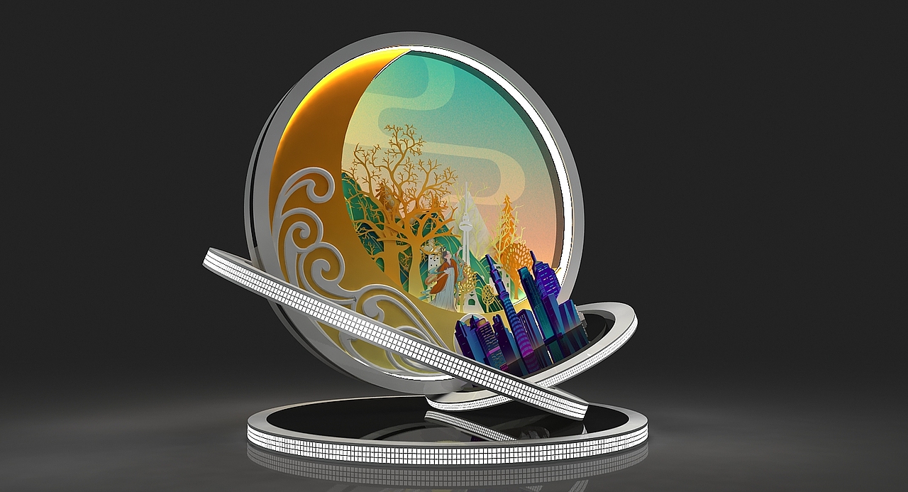 中秋DP美陈点位设计3D效果图