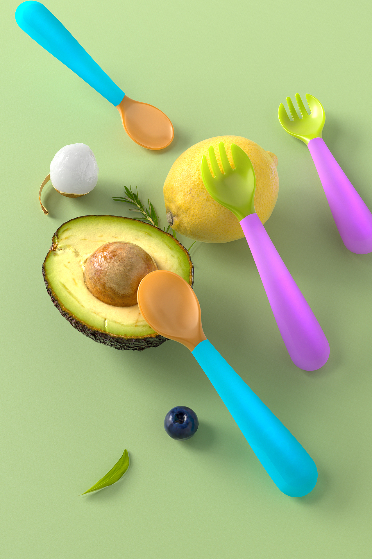 婴儿辅食勺 C4D建模 OC渲染 仅供学习参考