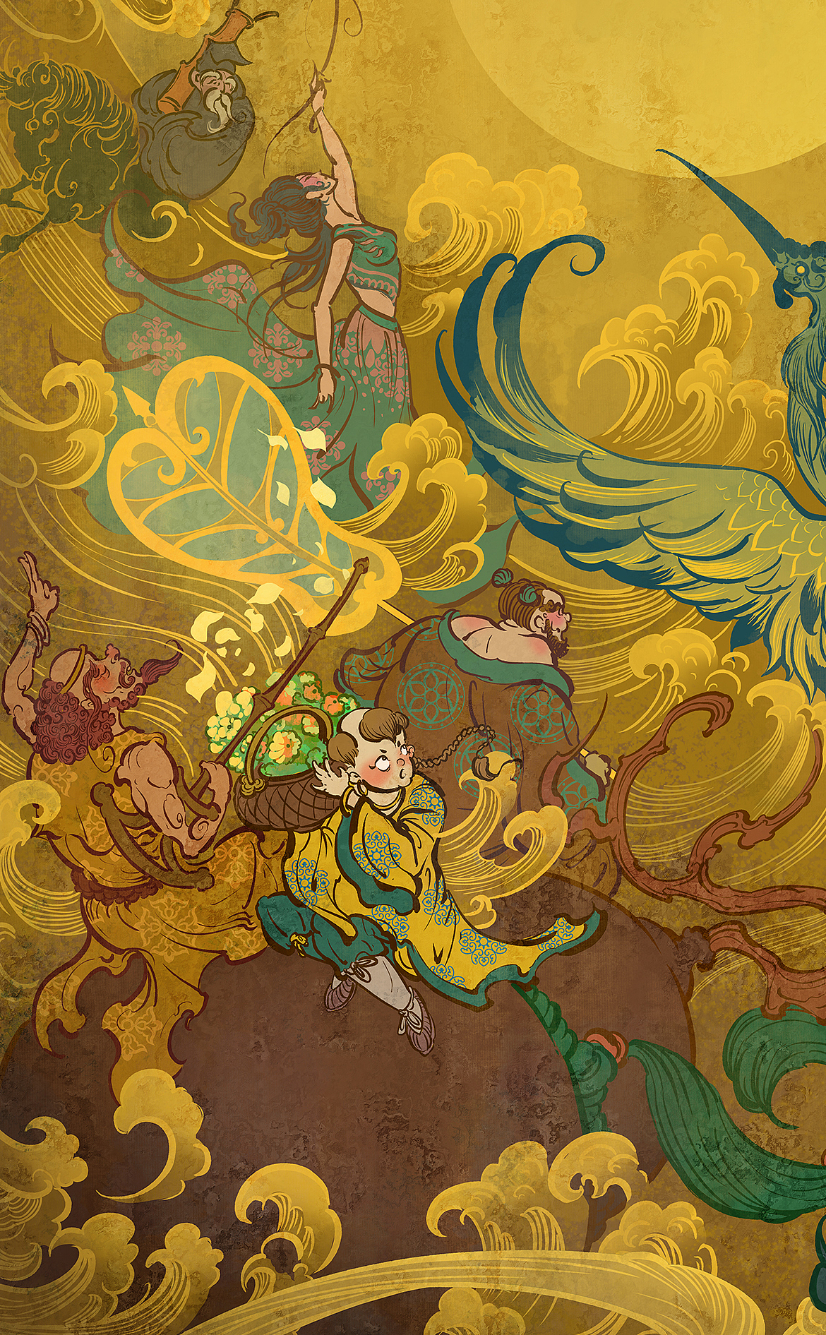 八仙斗龙 龙年大型主题壁画创作