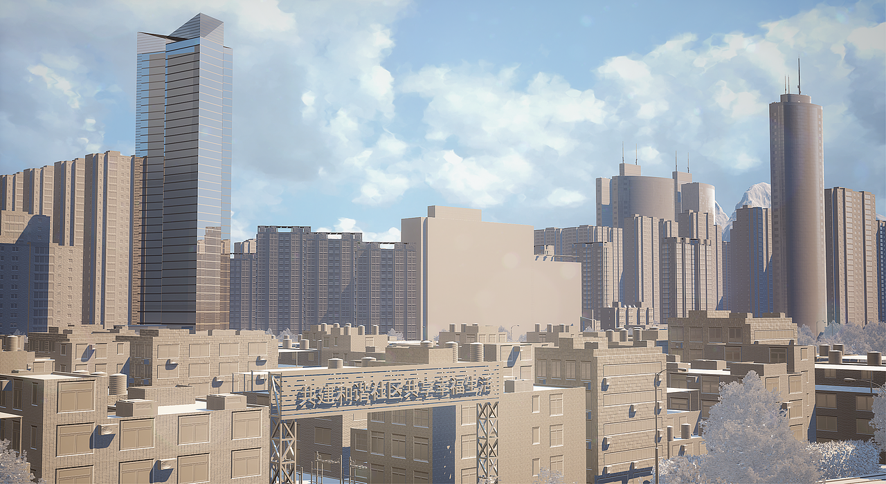 UE4/UE5 虚拟搭建城市-数字孪生-大城市场景（图ZMzE2MDUyMTQ4） - 建筑/空间 - 站酷设计师CG繁华原创素材 - 站酷ZCOOL