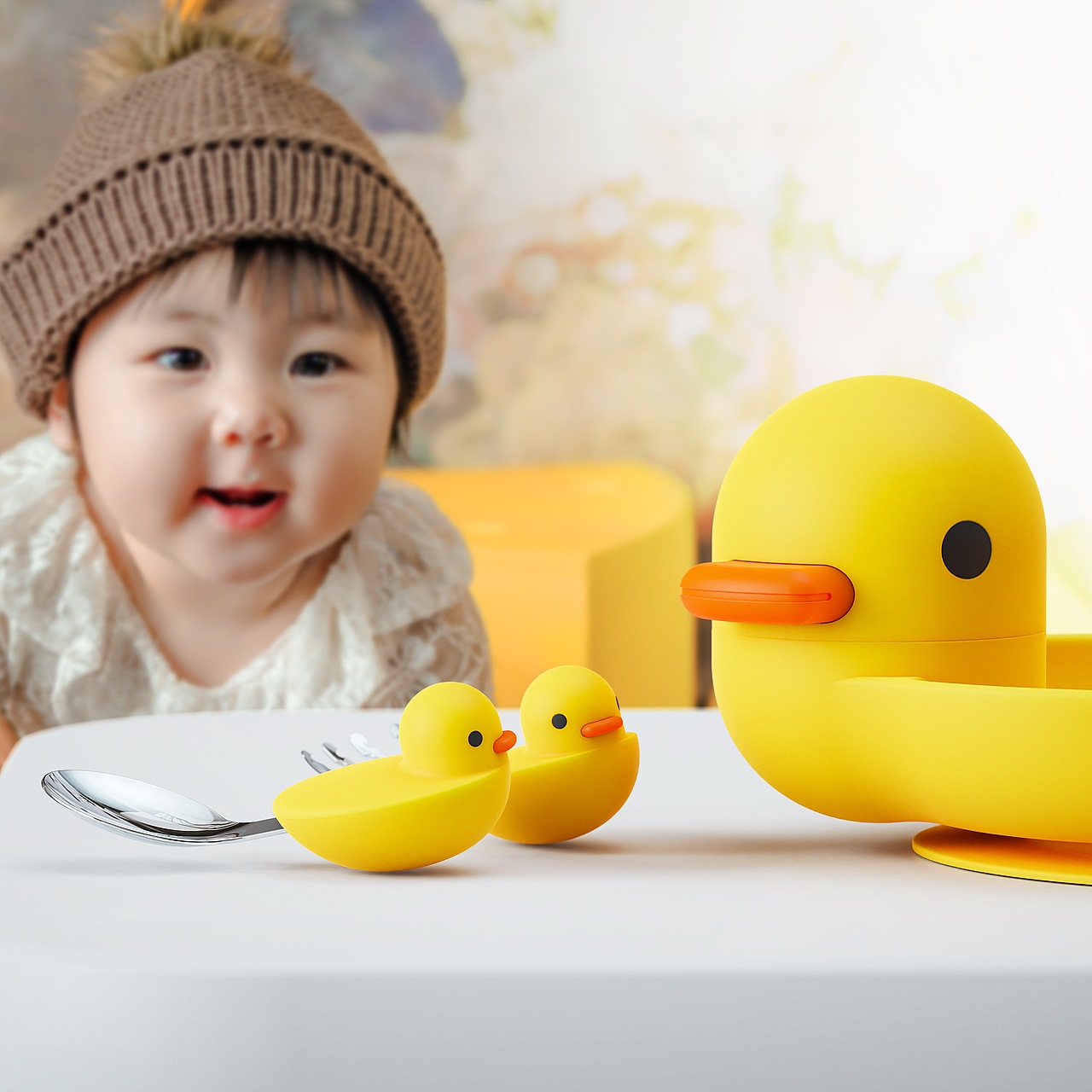 BB+ 宝宝加｜DuckDuck光盘鸭 婴童餐盘套装产品渲染（图ZMzAyNDc3MDU2） - 生活用品 - 站酷设计师LazyPozi原创素材 - 站酷ZCOOL