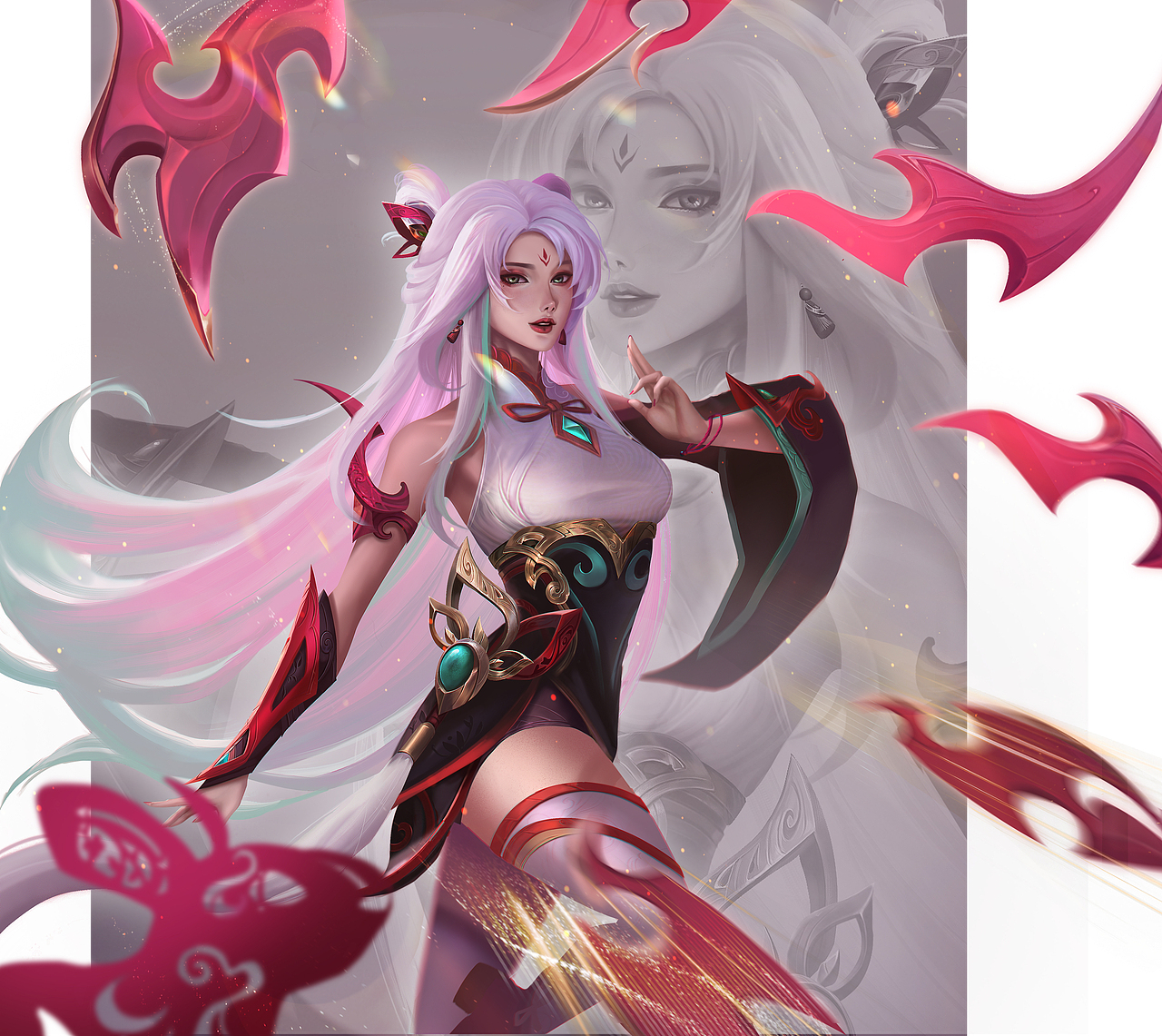 剪纸仙灵刀妹（图ZMzU1MzQ3NzY4） - 游戏原画 - 站酷设计师樱宁宁原创素材 - 站酷ZCOOL