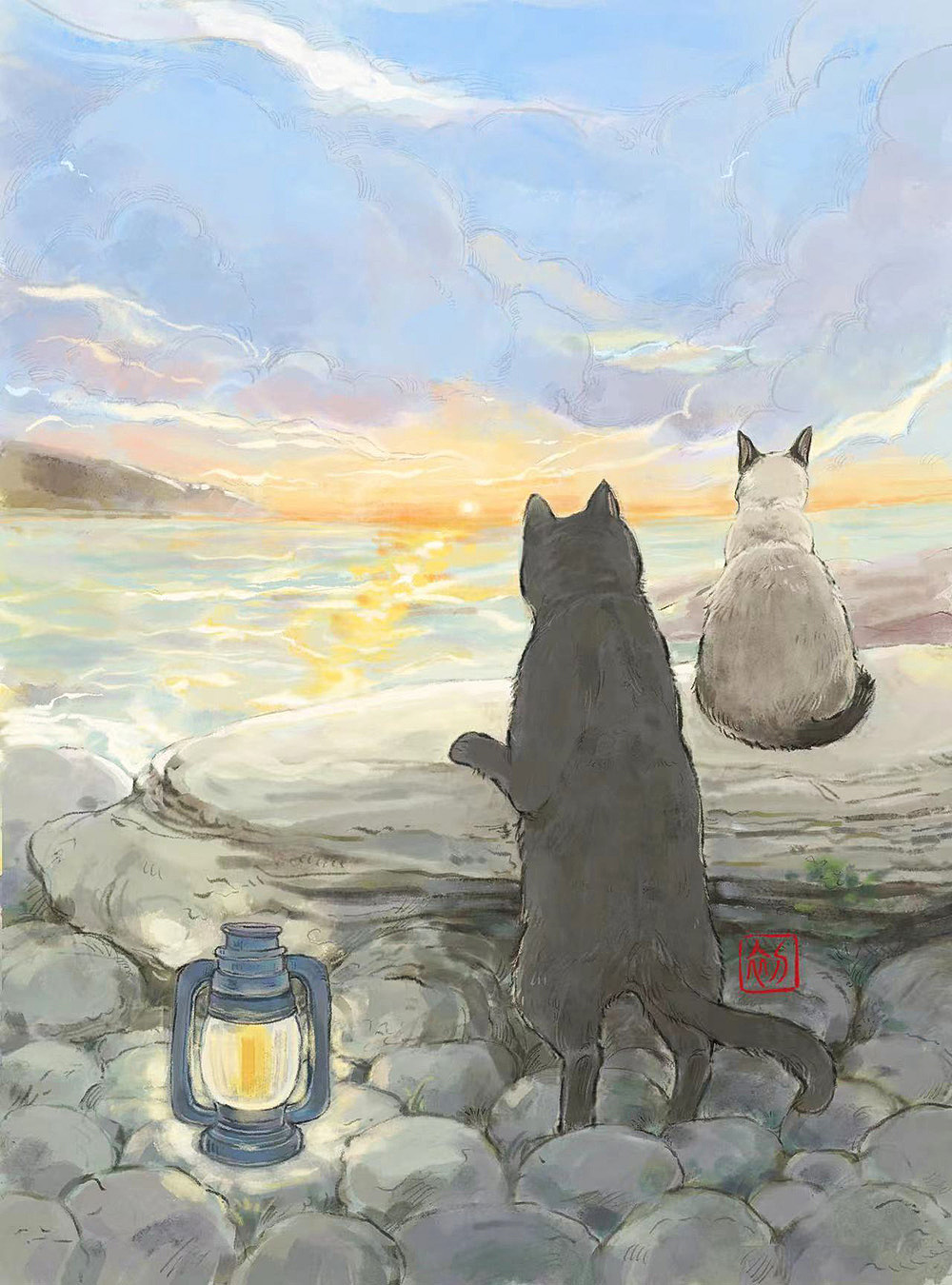 在海边（图ZMzQyMzUxMDY0） - 艺术插画 - 站酷设计师一碗鲜肉小馄饨原创素材 - 站酷ZCOOL
