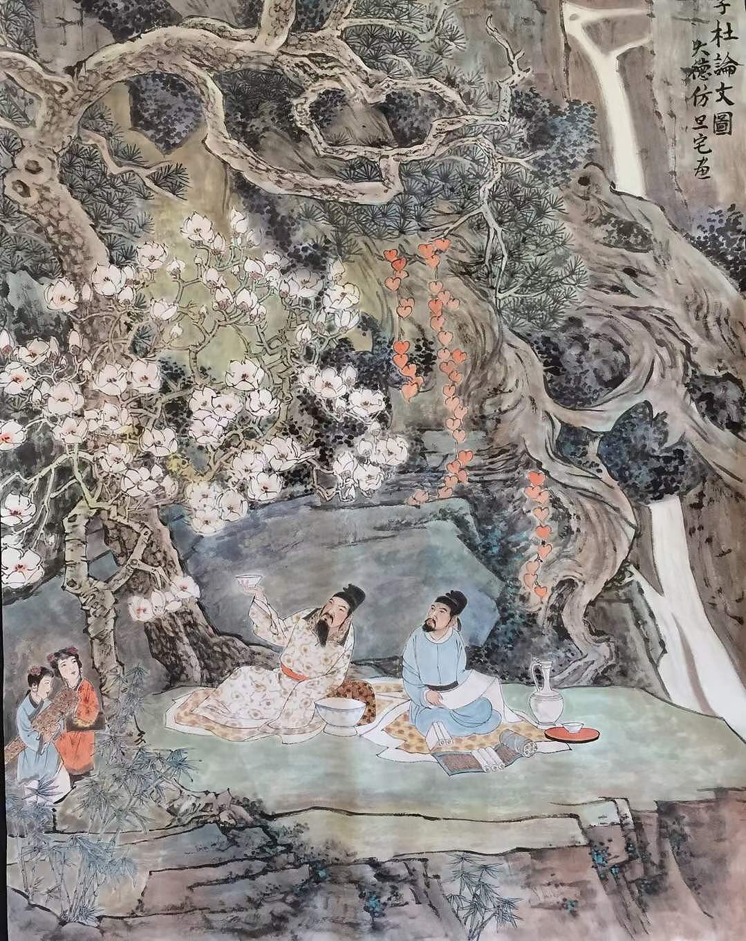 仿劉旦宅《李杜論文图》