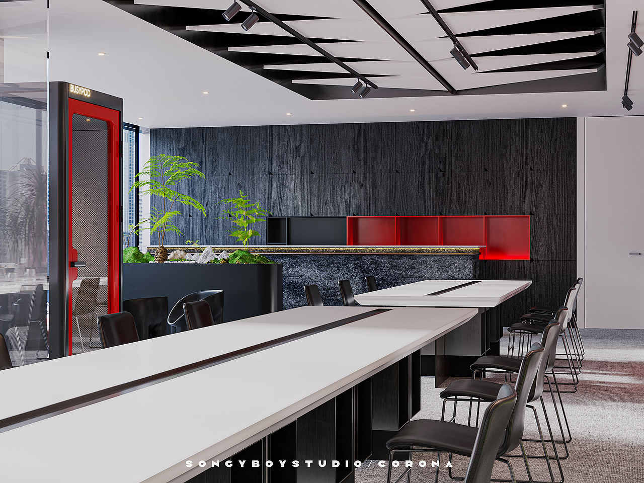 SongYboy∣280㎡,现代Ferrari办公室