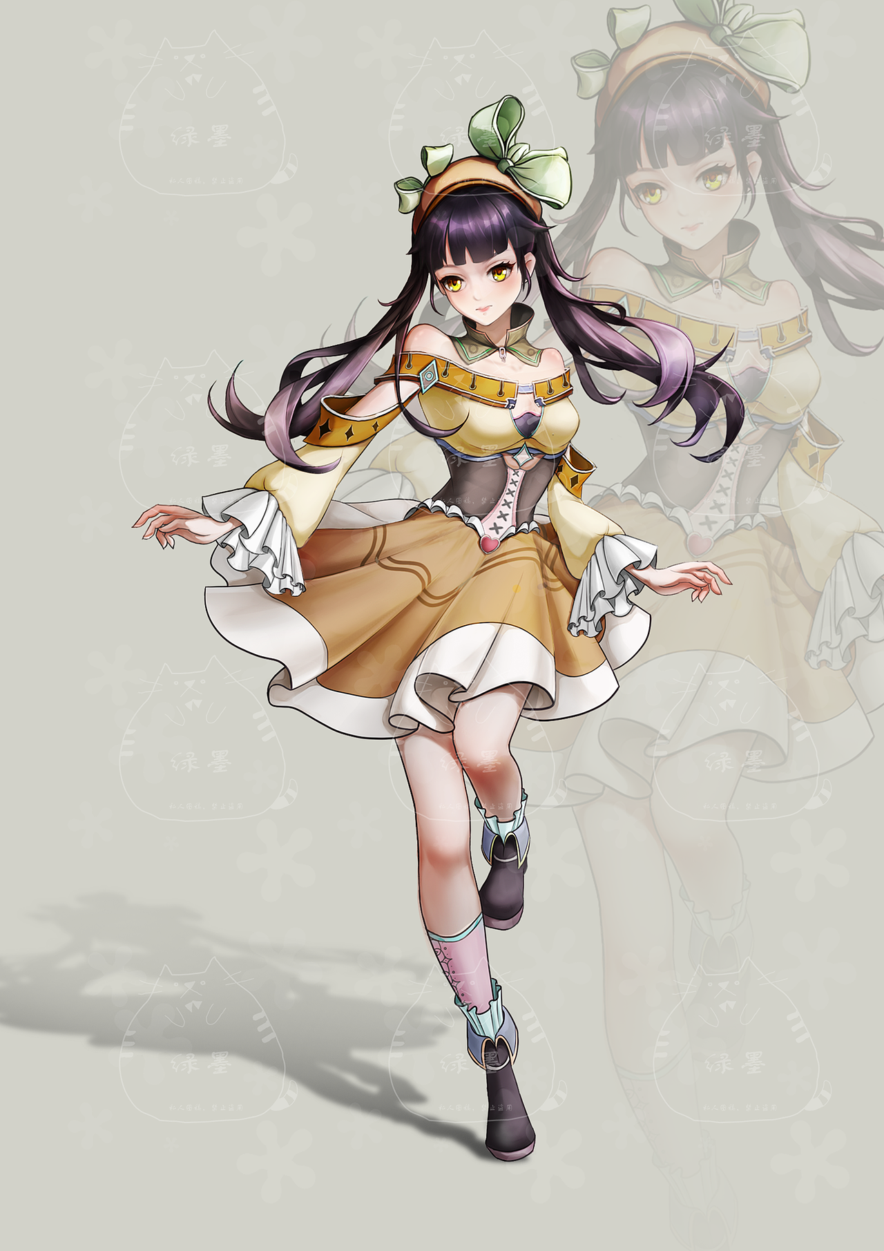 戰(zhàn)士-浩初，法師-溫雅，遠程弓箭-曲姝（圖ZMzA5NTkwOTI0） - 商業(yè)插畫 - 站酷設計師綠墨lily原創(chuàng)素材 - 站酷ZCOOL