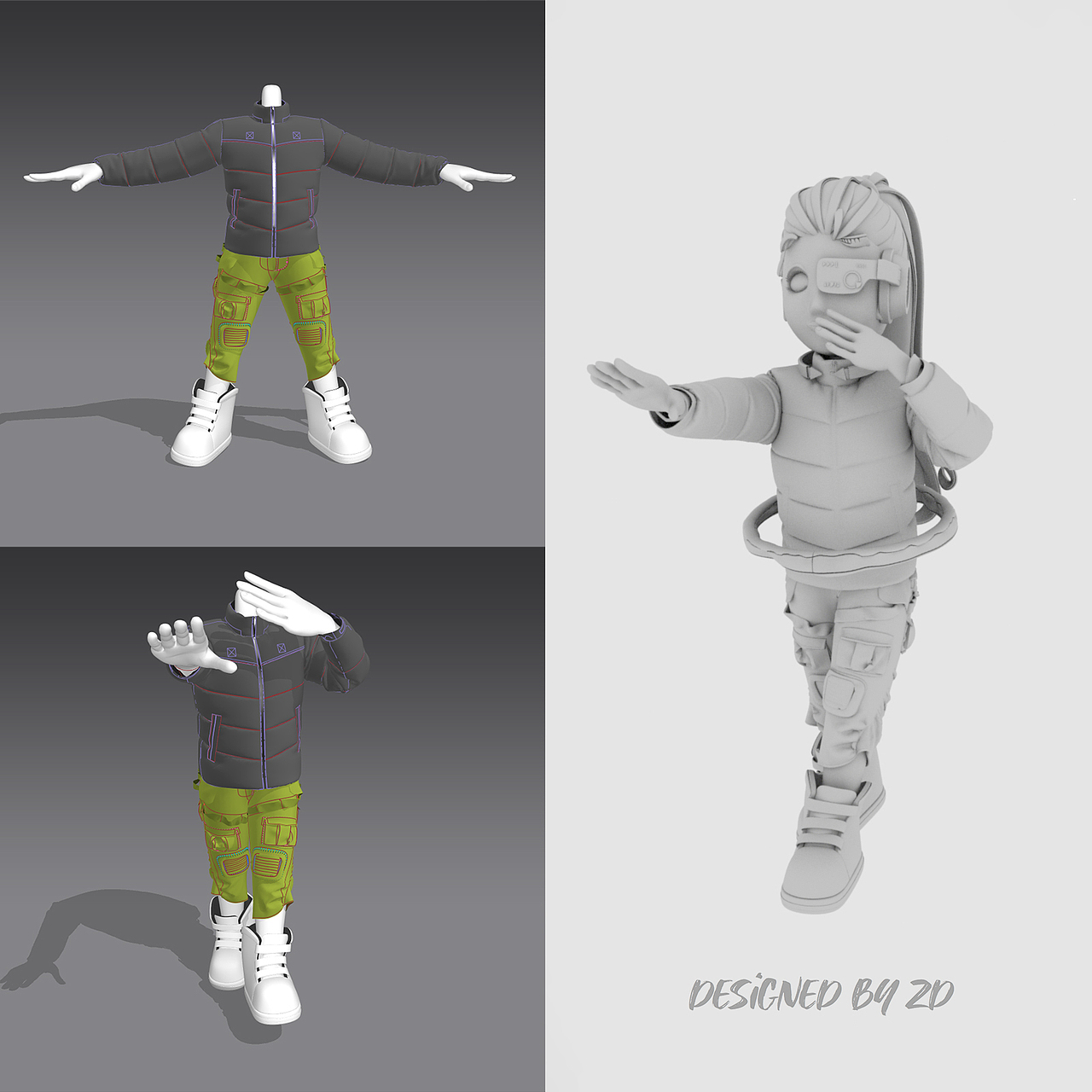 C4D | 赛博朋克-洁袜子（图ZMzI4MTgwMjY0） - 人物/生物 - 站酷设计师假如天空没有颜色原创素材 - 站酷ZCOOL