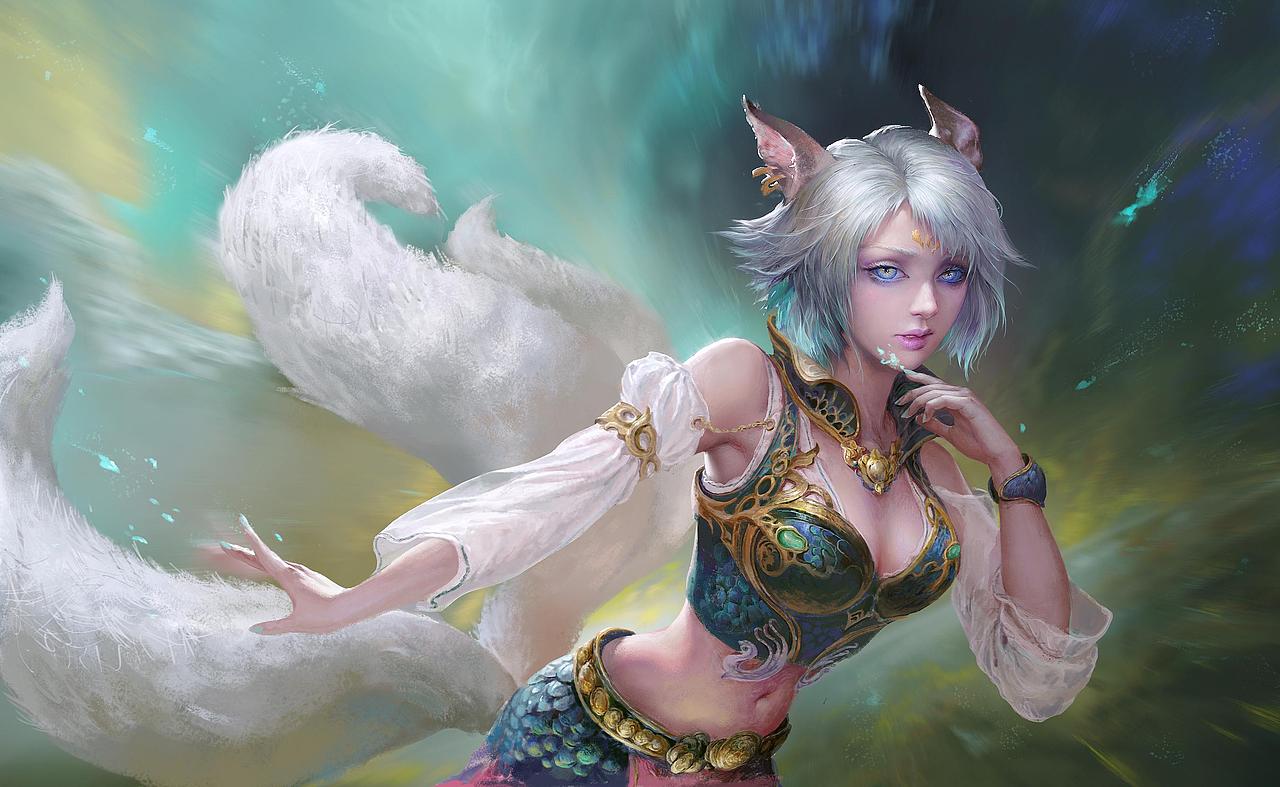 碧海狐仙重绘（图ZMzM3NzkwOTU2） - 商业插画 - 站酷设计师画画的OCASS原创素材 - 站酷ZCOOL