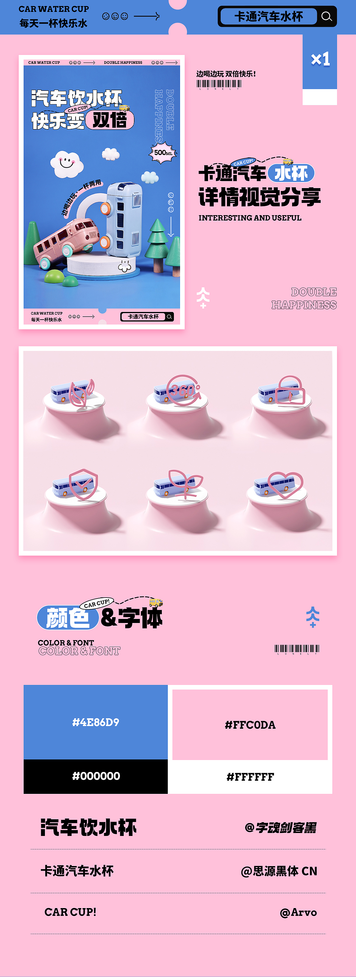 卡通汽车水杯详情页设计*1（图ZMzU1MjcwMzIw） - 电商 - 站酷设计师九小只视觉原创素材 - 站酷ZCOOL