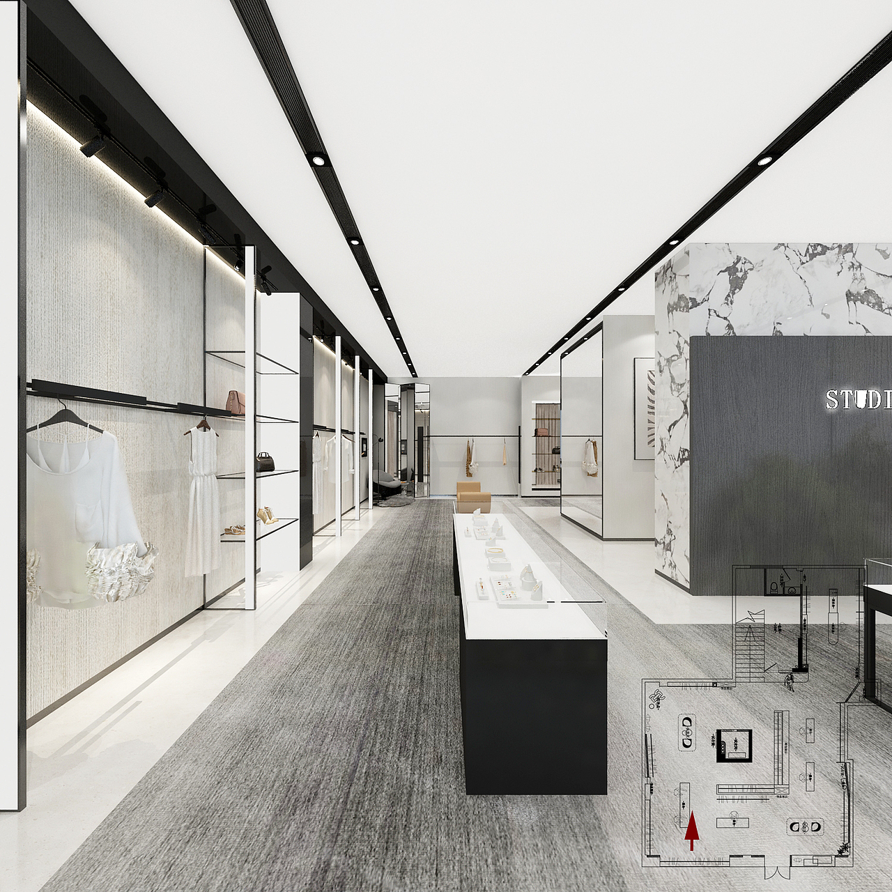 原创黑白买手店设计（图ZMzUzNjEwNjc2） - 商业空间设计 - 站酷设计师设计师文皓原创素材 - 站酷ZCOOL