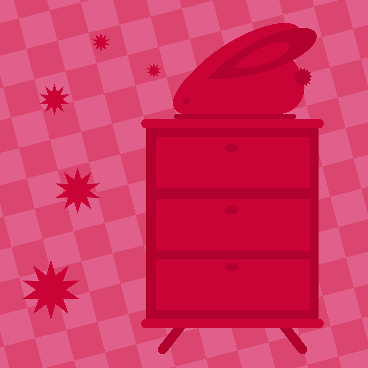 兔年的图形风兔兔插画