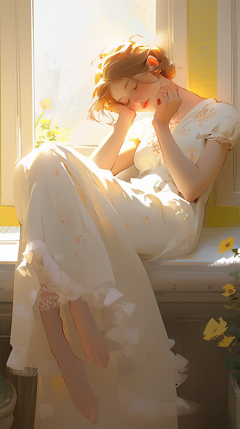 夏日午后，甜美的酣睡，让人不敢轻扰.（图ZMzQxMTQ5NzMy） - AI作品 - 站酷设计师玉二爷原创素材 - 站酷ZCOOL