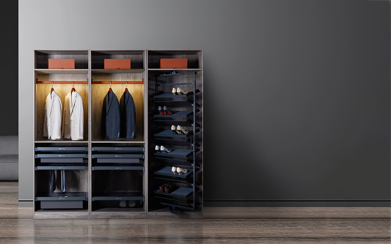 衣帽间收纳功能五金修图