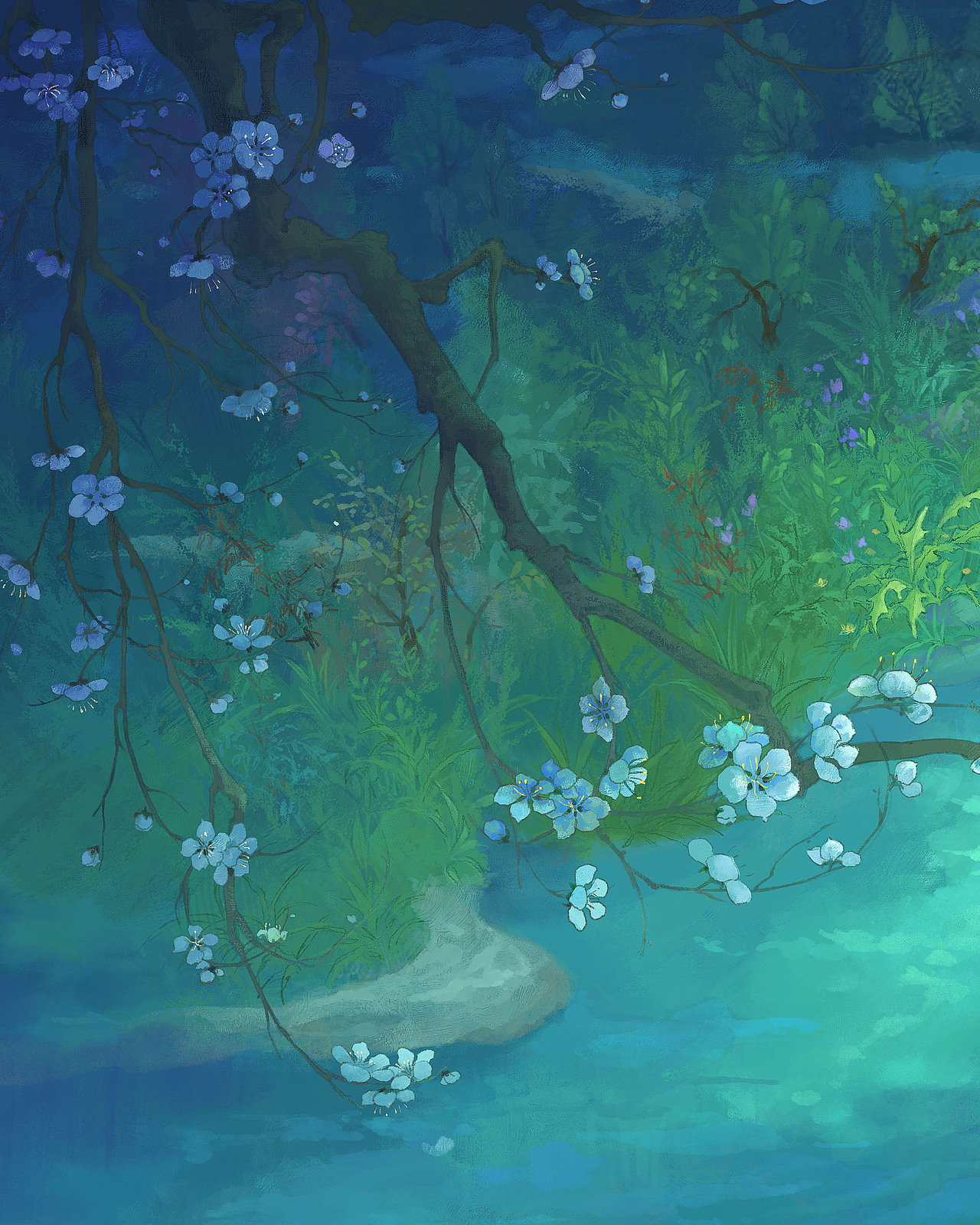 春江花月夜（图ZMzcwNzg4OTQ0） - 创作习作 - 站酷设计师牧之的插画原创素材 - 站酷ZCOOL