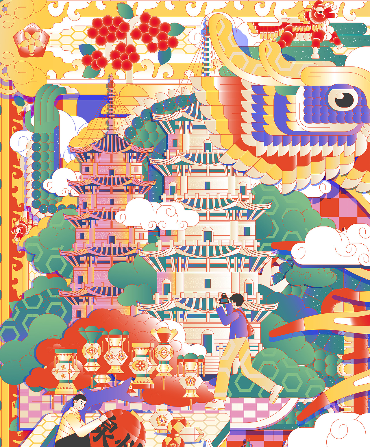 泉州城市IP插画——光明之城