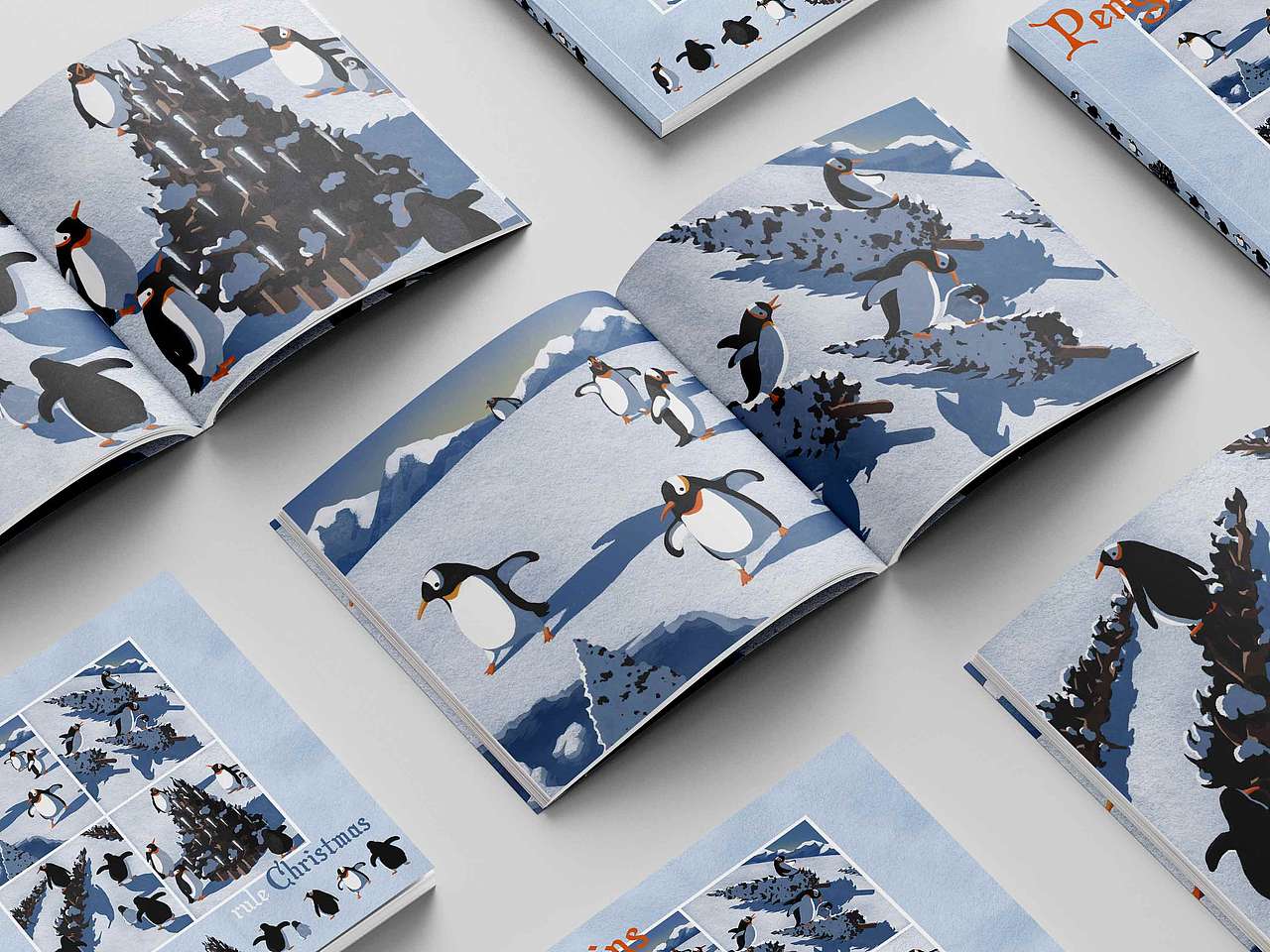 儿童插画 ｜Penguins rule Christmas（图ZMzUxMjc4ODMy） - 创作习作 - 站酷设计师莉莉安小画家原创素材 - 站酷ZCOOL