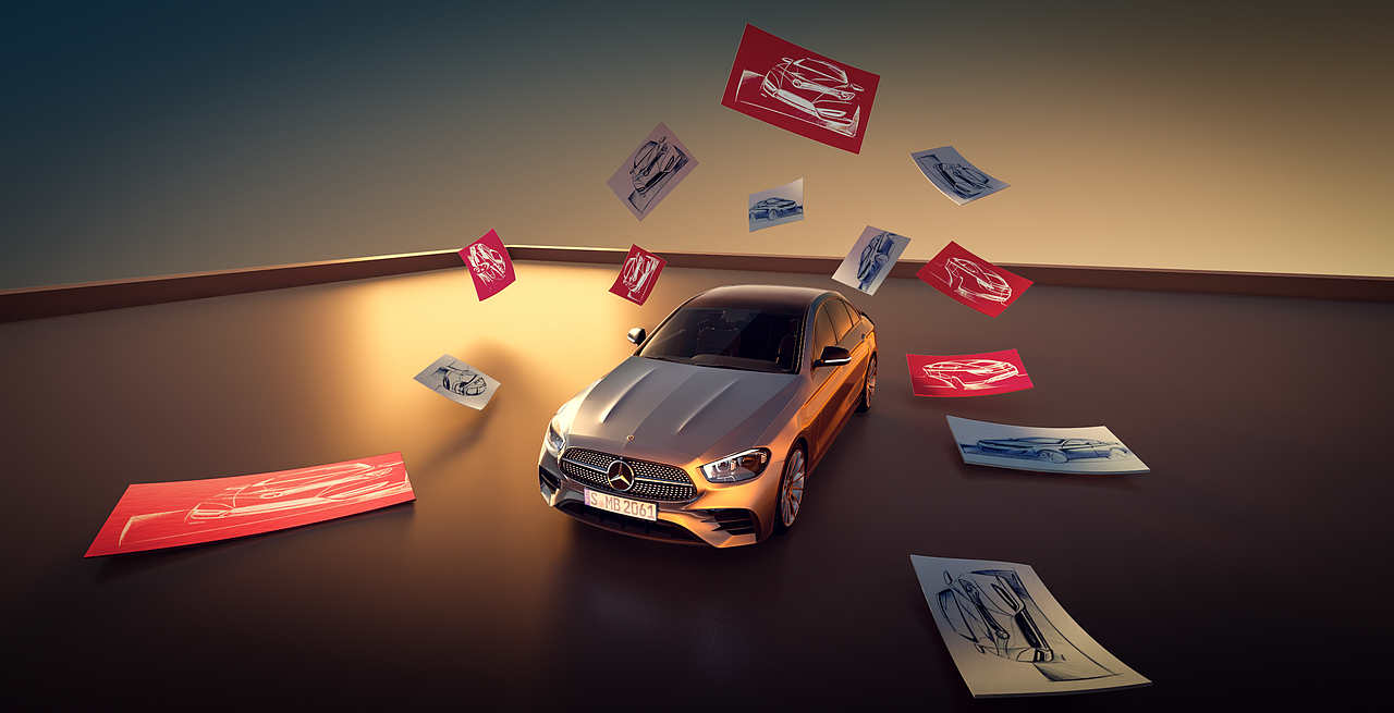 Mercedes Benz E-Class_汽车CGI_几何场景篇（图ZMzM3MTEyMzcy） - 机械/交通 - 站酷设计师易乘风原创素材 - 站酷ZCOOL
