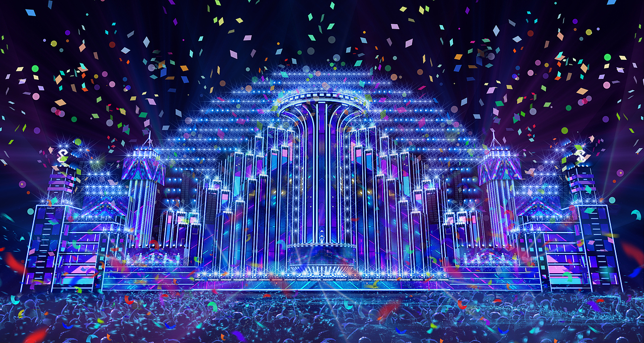 《The city of the future》电音节/音乐节舞台设计