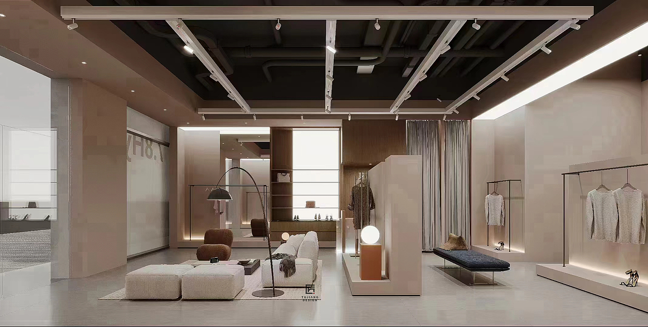 工装服装店设计案例 | 打造舒适愉悦的丰富空间（图ZMzY3NTg1NDg0） - 商业空间设计 - 站酷设计师杨桃不酸丶原创素材 - 站酷ZCOOL