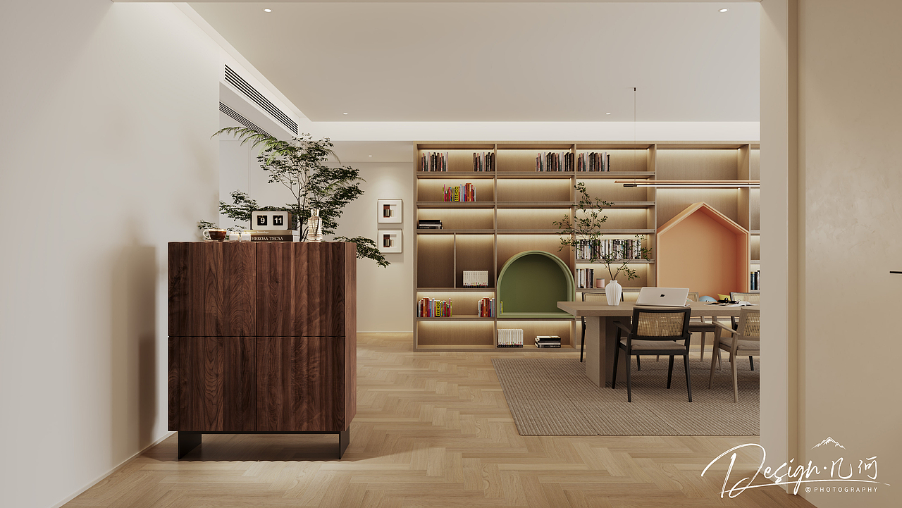 几何空间视觉表现 | 绿地内森庄园现代客餐厅