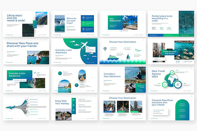 海边旅游度假景点宣传通用国外KeyNote模板