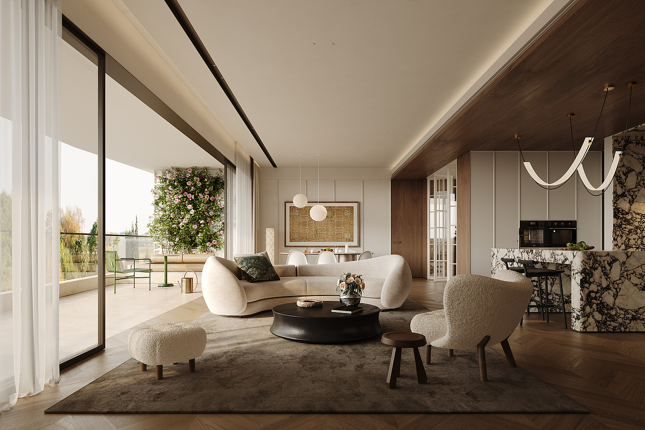 作品2《奶油复古风》（图ZMzYzMzIyNzg0） - 家装设计 - 站酷设计师W丶勇CGI原创素材 - 站酷ZCOOL