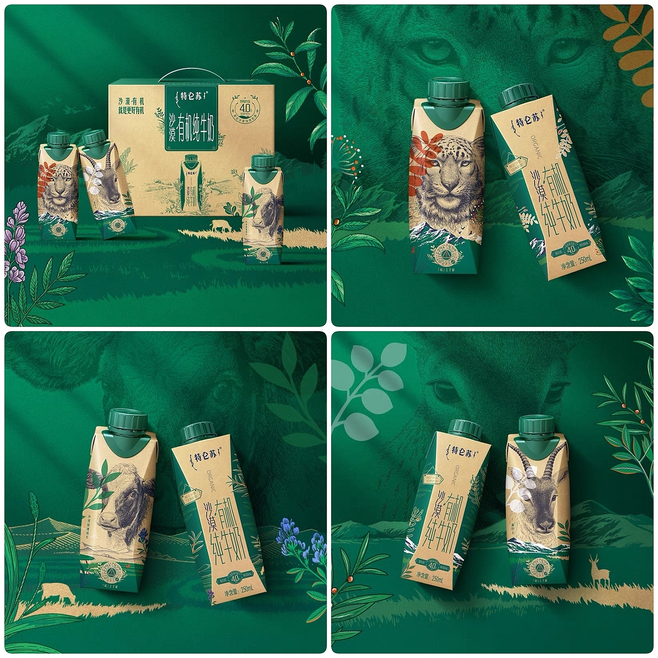特仑苏沙漠有机包装插画｜雪豹、藏羚羊、奶牛（图ZMzU5NzAzMjky） - 商业插画 - 站酷设计师欧阳鹏杰_OY原创素材 - 站酷ZCOOL