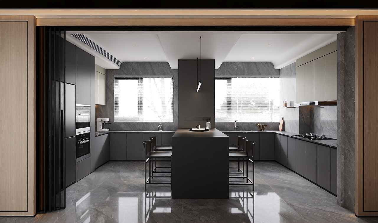 近期渲染 现代挑空别墅