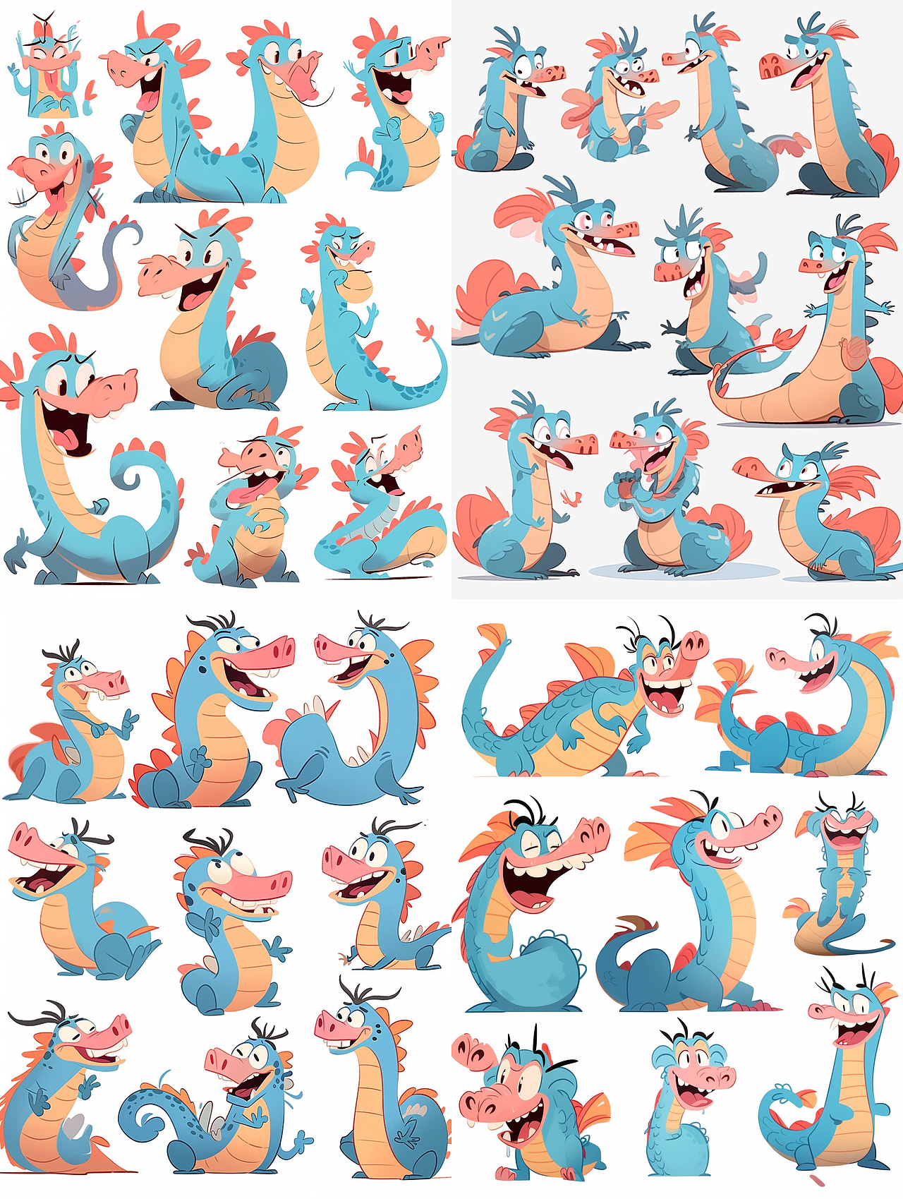 龙卡通可爱龙生肖插画表情包形象设计吉祥物（图ZMzQzNzkwMTgw） - 商业插画 - 站酷设计师画画的小可原创素材 - 站酷ZCOOL