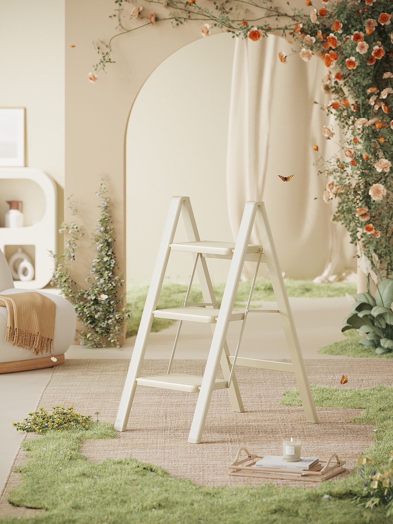 奶油风配色家用梯（图ZMzQzNTgxNzY0） - 产品 - 站酷设计师饺子要蘸醋原创素材 - 站酷ZCOOL