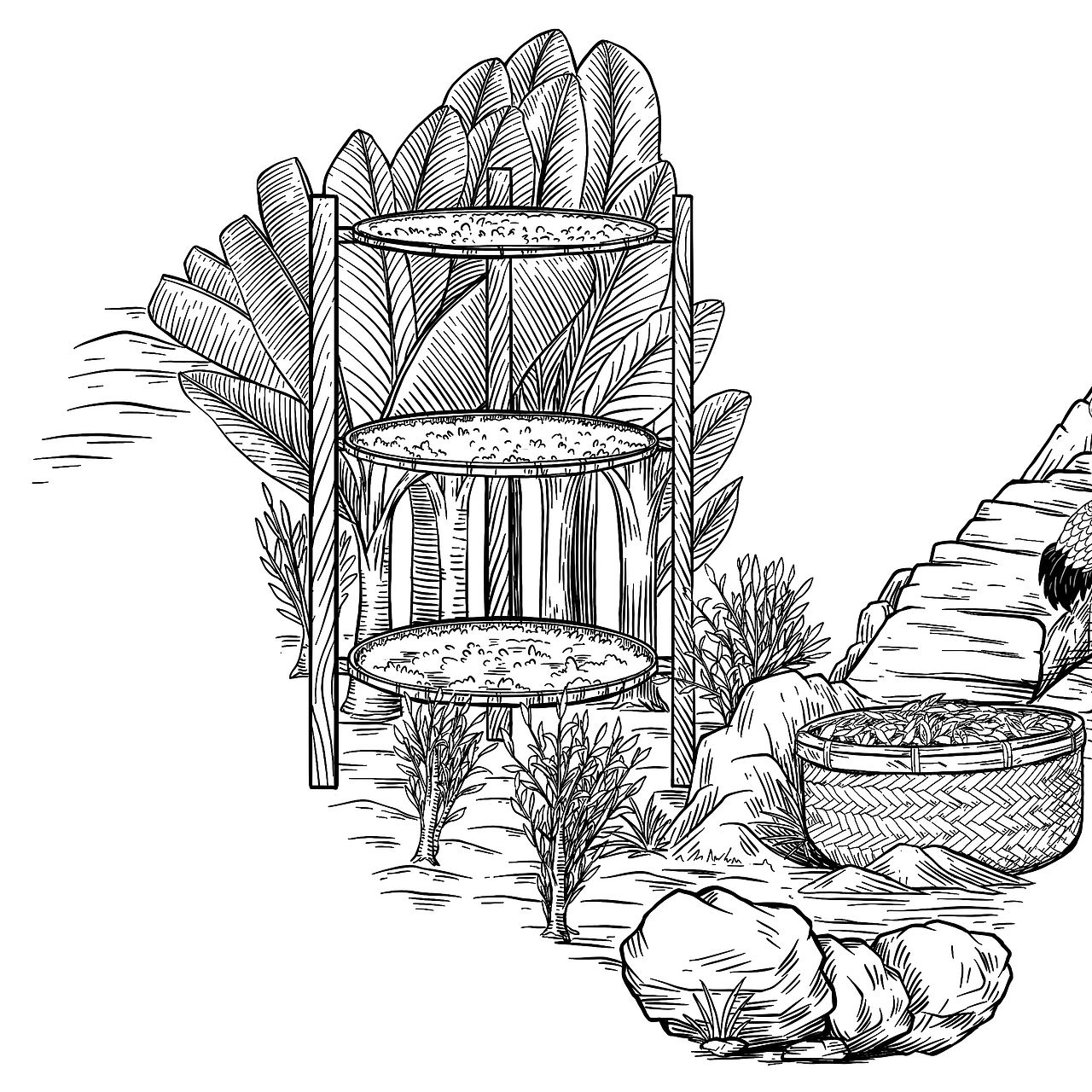 茶品牌长卷插画