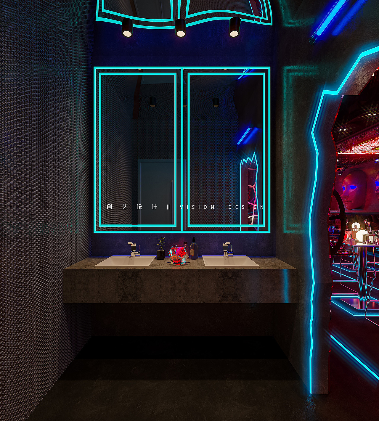 休闲娱乐|230㎡赛博朋克工业风 ·嘻哈酒吧